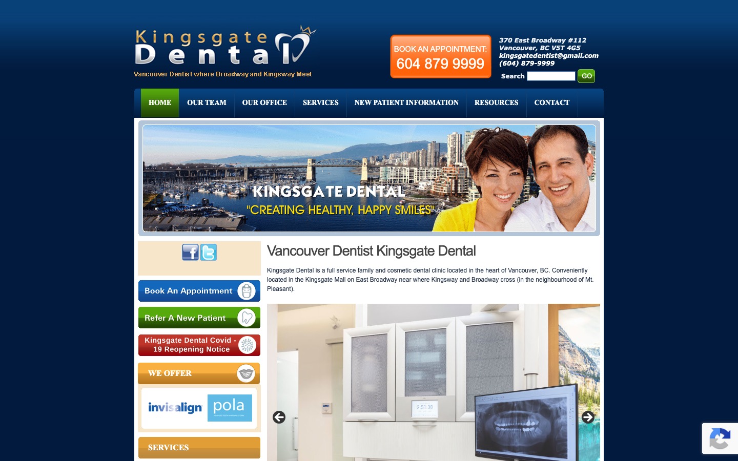 The current homepage
